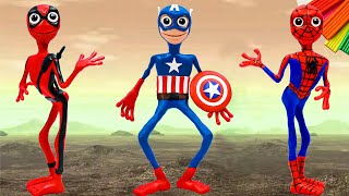 How to make Dame tu cosita mod Superhero Spider man Captain America Dead pool with clay [upl. by Aztin]