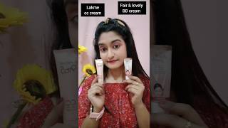 Lakme CC cream Vs fair amp lovely bb cream 😭 which one is better 🤯shorts trendingshorts ytshorts [upl. by Anuhsal]