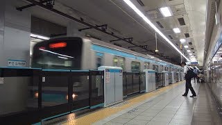 東京メトロ東西線高田馬場駅 ホームドア稼働（2番線）三鷹行き列車発着 [upl. by Feinleib]