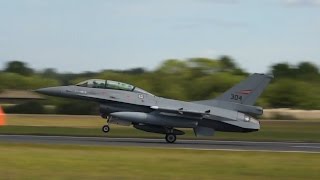 General Dynamics F16BM Fighting Falcon Royal Norwegian Air Force departure RIAT 2014 [upl. by Laverna901]