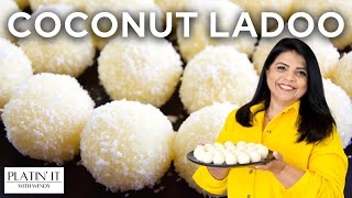 Super EASY 10 Minutes Coconut Ladoo  Nariyal Laddu Recipe [upl. by Jezebel]