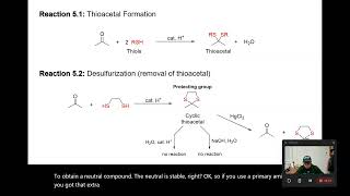 Organic Chemistry 2  Chapter 1918  Thioacetal Formation and Protecting Group [upl. by Aneen]