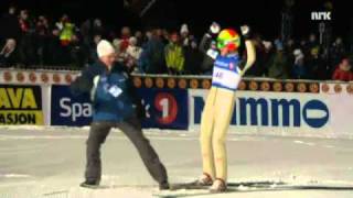 Skijumping Johan Remen Evensen 2465m Vikersund 2011 Old World Record [upl. by Mechelle]