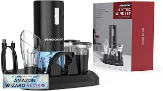 Moocoo Electric Wine Opener with Charging Base Cordless Electric Wine Bottle Opener Review [upl. by Anileve]