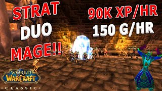 WoW Classic  STRAT DUO MAGE Gold Farm  Power Level Best Method for 5060 [upl. by Annaid]