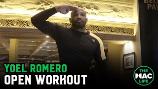 Yoel Romero swaps huge bodyslams with training partner at UFC 248 Open Workouts [upl. by Rodrick518]