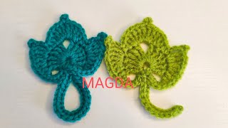 Frunza crosetata🍃Simplu si usor 🍃Folha de croche🍃Hoja crochet facil🍃 [upl. by Hemminger366]