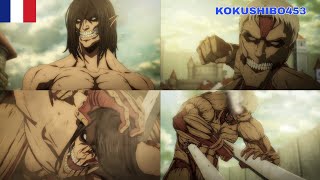 Le titan assaillant VS le titan cuirassé FULL FIGHT🔥🔥Snk saison 4 partie 2 VF🇫🇷 [upl. by Normi232]