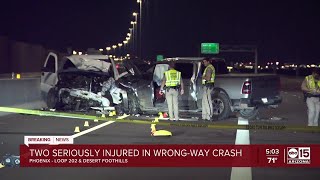 Two men hurt in wrong way crash on Loop 202 near Desert Foothills [upl. by Bandler]