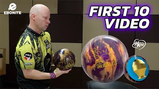 Ebonite Fireball PurpleGold  First 10 w Tommy Jones [upl. by Alleuqram]