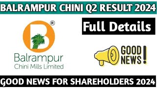 Balrampur Chini Q2 result 2024Balrampur Chini share latest news 2024Balarampur chini good news [upl. by Hnid752]