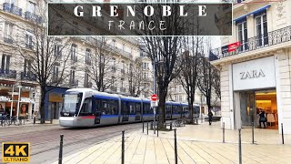 France 🇫🇷  4K Walk  Grenoble  City in the AuvergneRhôneAlpes region of Southeastern France [upl. by Nogas]