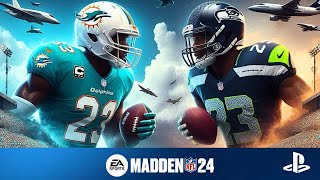 Miami Dolphins vs Seattle Seahawks Madden 24 Gameplay Simulation [upl. by Onimixam]