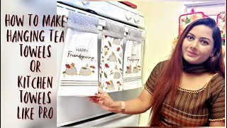 How to Make a Hanging Tea Towel  Kitchen Towel  Easy Beginner Sewing [upl. by Virgilia]