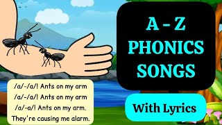 AZ Phonics Letter Sound SongsJolly Phonics Song with LyricsAlphabet letter Sound Songs phonics [upl. by Ahtnammas]