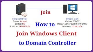 Windows Server  How to Join Windows Client to Domain Controller [upl. by Mcgill]