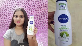 REVIEW NIVEA BODY LOTION ALOE HYDRATION 48H DEEP MOISTURE  HINDI  VIMPILICIOUS BEAUTY [upl. by Ahset654]