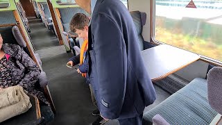 Oswestry Hertiage Railway Clive teaching Daniel to clip the passengers tickets [upl. by Renaud]