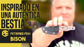 PETRIFIED FISH BISON cuchillo NECK KNIFE con un DISEÑO OPTIMO Revisión EDC4K [upl. by Eiramllij]