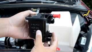 How to change fuel filter 16 HDI Peugeot 307 308 and Citroen C4 [upl. by Leicester]