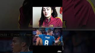 Barcelona girl shocked by ronaldo goal ☠️shorts edit football ronaldo [upl. by Aisyla]