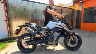 2023 KTM 790 DUKE LeoVince exhaust sound check [upl. by Ainesej]