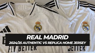 Real Madrid Authentic vs Replica Home Jersey Comparison Review  202425 [upl. by Blanchette431]