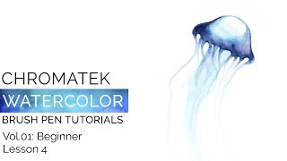 Watercolor Brush Pen Tutorials by Chromatek Beginner Vol01 Lesson 04 [upl. by Phylis765]