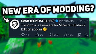 HISTORIC ADDON UPDATE TOMORROW New Era of Modding on Minecraft Bedrock [upl. by Rubenstein317]