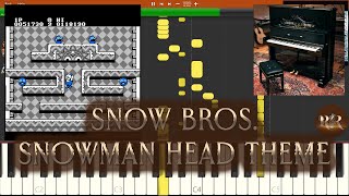 Snow Brothers Music  Snowman Head Theme NES Soundtrack  Synthesia Piano [upl. by Lecroy342]