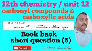 12th chemistryunit 12carbonyl compounds amp carboxylic acids book back question number 5 [upl. by Obocaj]