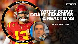 A FIRST LOOK at Field Yates 2024 draft class rankings  reaction 🍿  First Draft [upl. by Droffig]