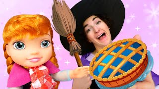 La strega Befana impara a usare il forno elettrico con la bambola Anna Frozen Storia per bambina [upl. by Leinod]