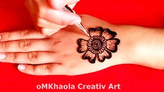 simple Henna tangan mahadir dijain  نقش حناءنقش حناء العيد  মেহেদী ডিজাইন [upl. by Maje]