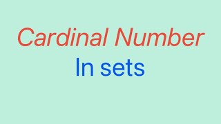 What is Cardinal Number in Set [upl. by Saretta]