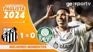 SANTOS 1 X 0 PALMEIRAS  MELHORES MOMENTOS  FINAL DO CAMPEONATO PAULISTA 2024  geglobo [upl. by Ydnim457]