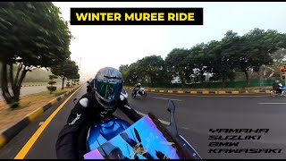 MUREE RIDE IN WINTERS  r6  yamha  bmw  gsxr  ninja  kawasaki [upl. by Esele]