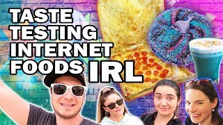 🍕Eating Internet Foods ft SimplyNailogical and SafiyaNygaard [upl. by Etaner708]