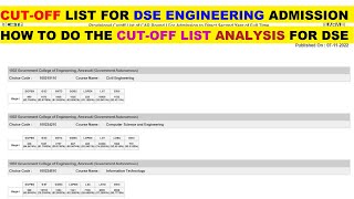 Cutoff List for DSE Engineering Admission 202324  How to check the Cutoff for DSE Engineering [upl. by Leba454]