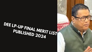 DEE LPUP FINAL MERIT LIST PUBLISHED 2024 dee recruitment news [upl. by Survance305]