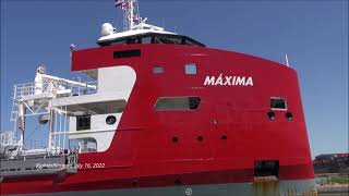 Ship MAXIMA Maiden Voyage entering the Welland Canal 2022 [upl. by Miculek]