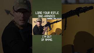 How to LOAD YOUR RIFLE ONEHANDED WHEN INJURED rifle tacticalrifleman shorts training [upl. by Llerraj]