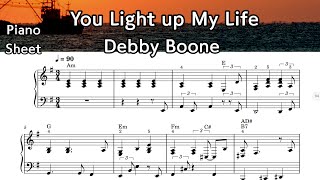 You Light up My Life  Piano Sheet Music  Debby Boone by SangHeart Play [upl. by Bakerman477]