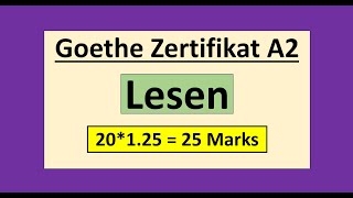 Goethe Zertifikat A2 Lesen Modelltest mit Lösung am Ende  Vid  189 [upl. by Howlyn]