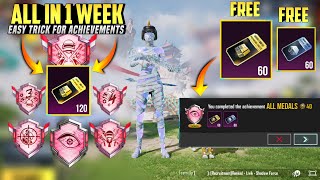 120 Free Premium amp Classic Crates Easy Trick For All Medals Achievements  New Achievements PUBGM [upl. by Zicarelli]