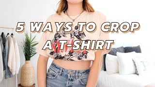 5 WAYS TO TUCK AND CROP A TSHIRT without cutting them [upl. by Yerak]