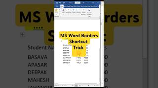 MS Word Border Shortcut Trick mswordtips  mswordtricks  mswordformula  mswordcomputer [upl. by Kimmie]