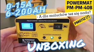 Prostownik mikroprocesorowy POWERMAT PMPM40B  unboxing [upl. by Anitnemelc]