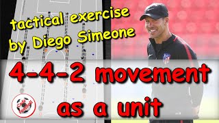 442 movement as a unit Tactical exercise by Diego Simeone [upl. by Zsazsa]