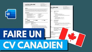 Comment Faire un CV Canadien 2024  Normes et Modèle Gratuit [upl. by Ardelis980]